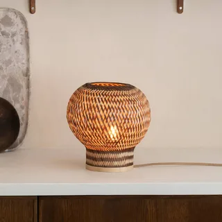 tafellamp Barbados, bruin, Ø 25 cm, bamboe, E27 by GOOD&MOJO in Natuurlijk bamboe, Brown – product photo 3 of 5