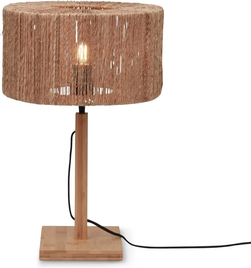 Tafellamp Iguazu - Jute/Bamboe - Ø30x37cm - Bohemian by Good&Mojo in Brown – product photo