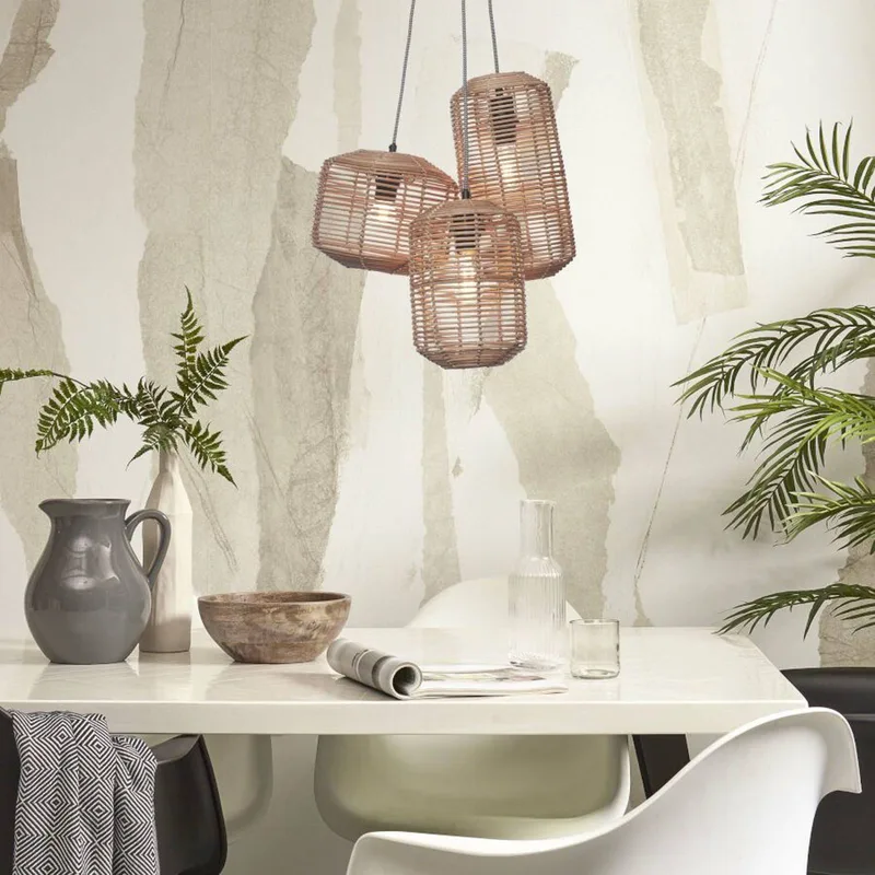 Tanami hanglamp met 3-lamps, naturel van GOOD&MOJO in Naturel, Zwart – productfoto 2 van 5
