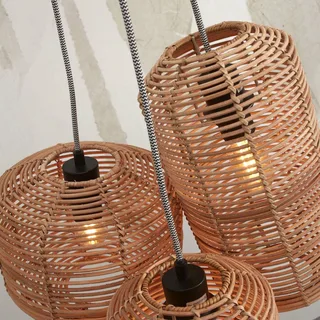 Tanami hanglamp met 3-lamps, naturel van GOOD&MOJO in Naturel, Zwart – productfoto 4 van 5