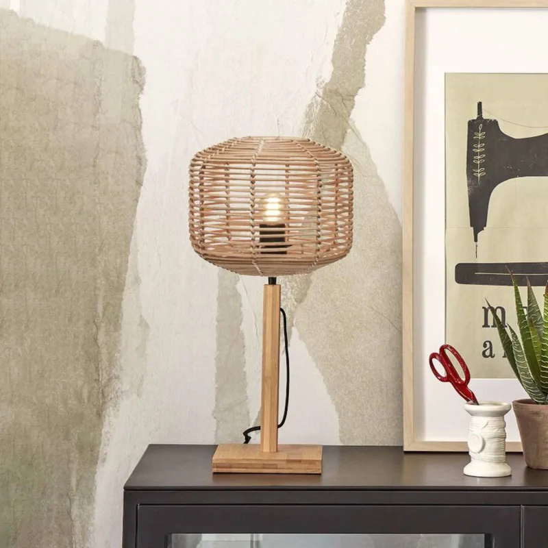 Tanami tafellamp, hoogte 40 cm, naturel van GOOD&MOJO in Naturel – productfoto 1 van 5