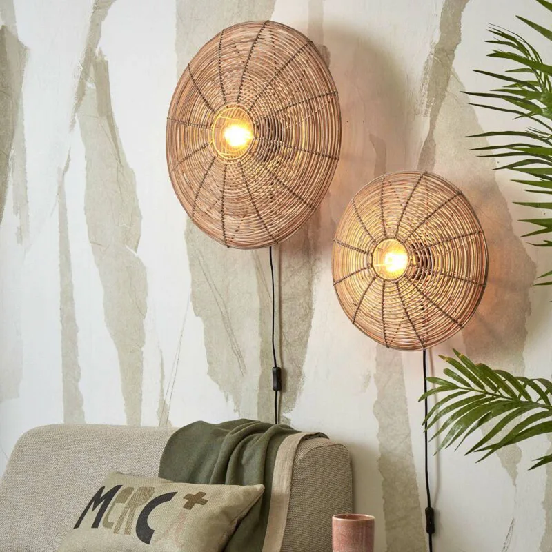 Tanami wandlamp, naturel, Ø 40 cm fra GOOD&MOJO i Natur, Sort – produktbillede 5 af 5