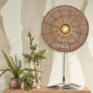 Tanami wandlamp, naturel, Ø 55 cm by GOOD&MOJO in Natural, Black – product photo 1 of 5