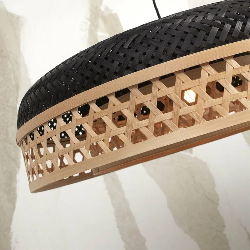 Ubud hanglamp Ø 60 cm naturel/zwart van GOOD&MOJO in Naturel, Zwart – productfoto 5 van 5