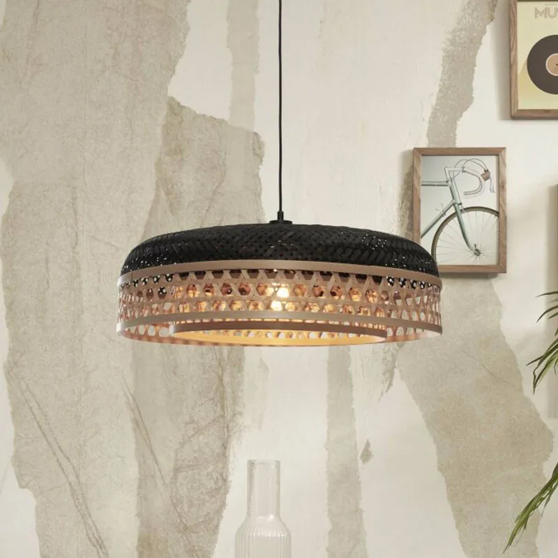 Ubud hanglamp Ø 60 cm naturel/zwart van GOOD&MOJO in Naturel, Zwart – productfoto 1 van 5