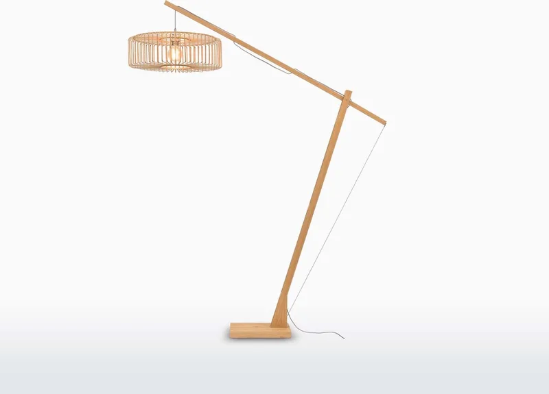 Vloerlamp Bromo - Bamboe - 175x60x207cm - Scandinavisch,Bohemian - Staande lampen voor Woonkamer - Slaapkamer by GOOD&MOJO in Brown – product photo