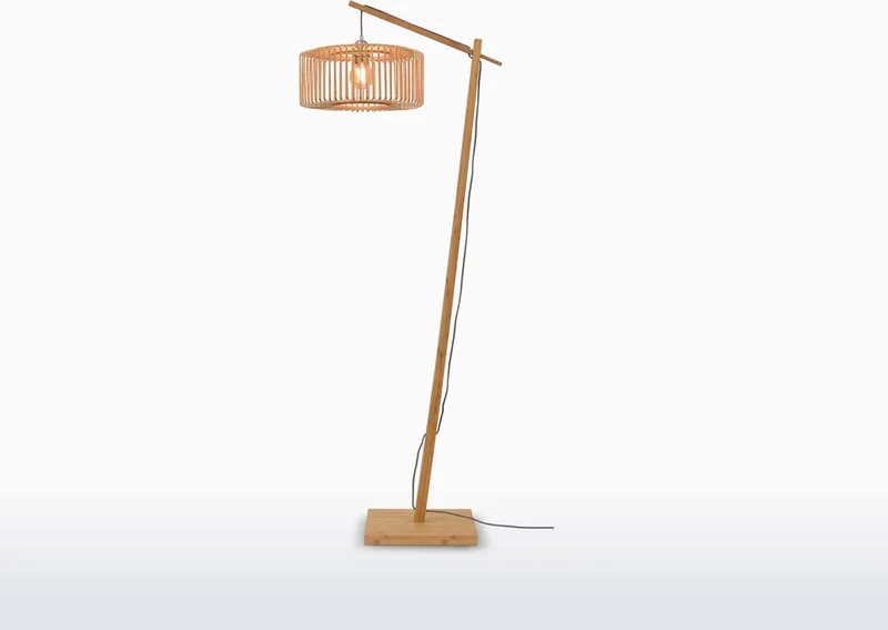 Vloerlamp Bromo - Bamboe - 68x40x176cm - Scandinavisch,Bohemian - Staande lampen voor Woonkamer - Slaapkamer by GOOD&MOJO in Brown – product photo