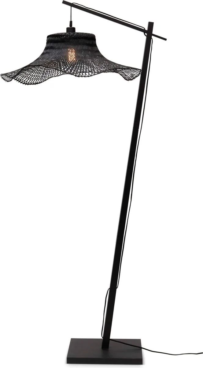 Vloerlamp Ibiza - Bamboe - 83x65x176cm - Modern - Staande lampen voor Woonkamer - Slaapkamer fra GOOD&MOJO i Sort – produktbillede
