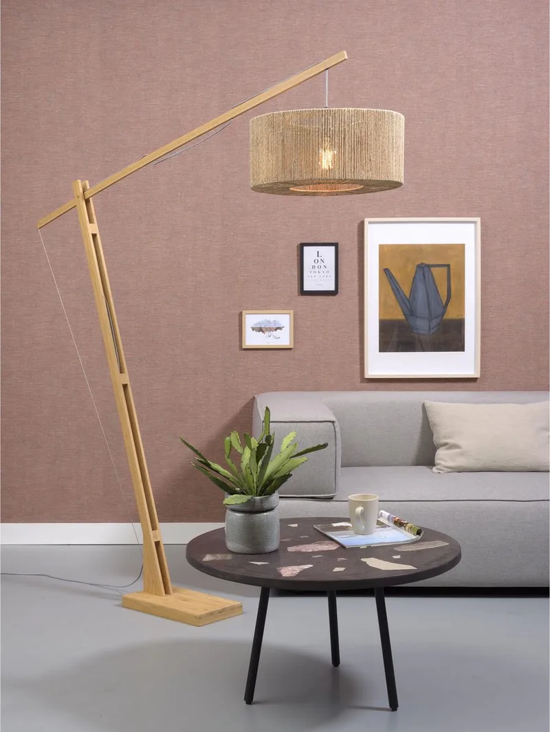 Vloerlamp Iguazu - Bamboe/Jute - 165x50x207cm - Scandinavisch,Bohemian - Staande lampen voor Woonkamer - Slaapkamer von GOOD&MOJO in Braun – Produktfoto