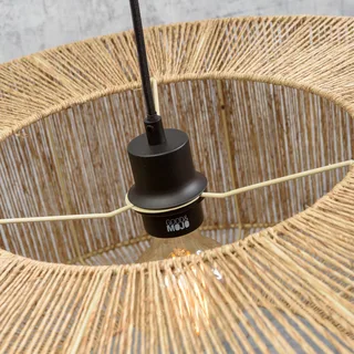 vloerlamp Iguazu, naturel/zwart, Ø 50 cm, cilinder by GOOD&MOJO in Natural, Black – product photo 3 of 5