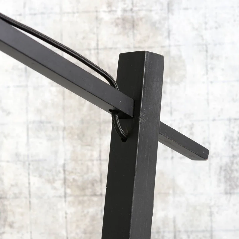 vloerlamp Iguazu, naturel/zwart, Ø 50 cm, cilinder by GOOD&MOJO in Natural, Black – product photo 5 of 5