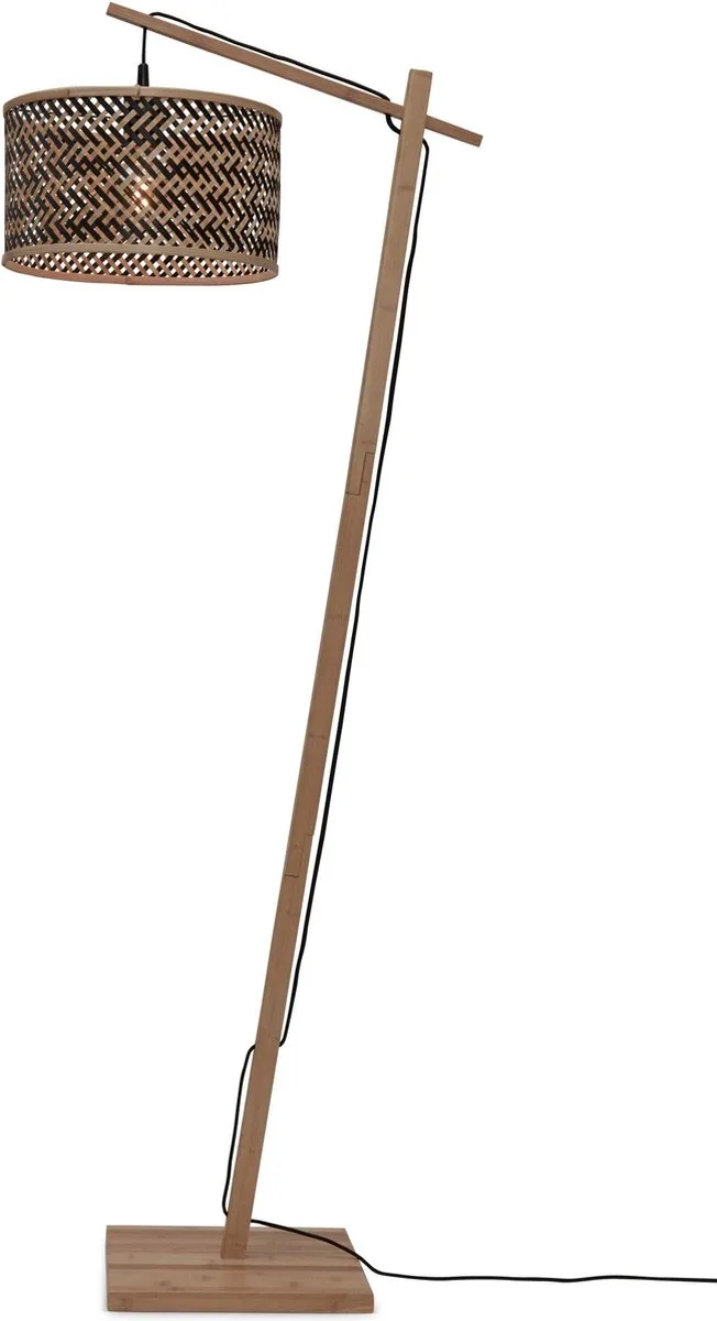 Vloerlamp Java - Bamboe/Zwart - 58x32x150cm - Modern - Staande lampen voor Woonkamer - Slaapkamer by GOOD&MOJO in Brown – product photo
