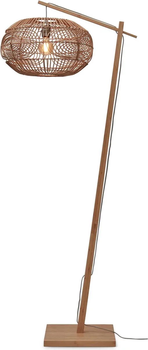 Vloerlamp Madeira - Bamboe/Rotan - 74x48x176cm - Modern - Staande lampen voor Woonkamer - Slaapkamer by GOOD&MOJO in Brown – product photo