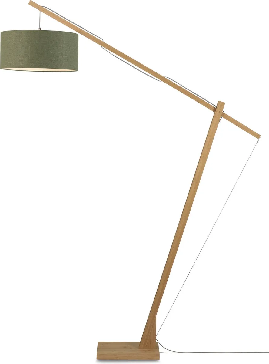 Vloerlamp Montblanc - Bamboe/Groen - 175x47x207cm - Scandinavisch,Bohemian - Staande lampen voor Woonkamer - Slaapkamer by Good&Mojo in Brown – product photo
