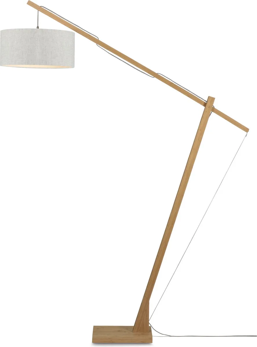 Vloerlamp Montblanc - Bamboe/Naturel - 175x47x207cm - Scandinavisch,Bohemian - Staande lampen voor Woonkamer - Slaapkamer von Good&Mojo in Braun – Produktfoto