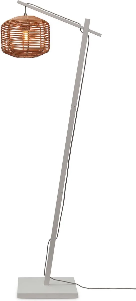 Vloerlamp Tanami - Bamboe Wit/Rotan - 55x30x150cm - Modern - Staande lampen voor Woonkamer - Slaapkamer från GOOD&MOJO i Brun – produktbild