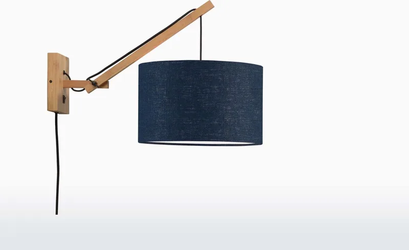 Wandlamp Andes - Bamboe/Blauw - 50x32x45cm - Binnen Scandinavisch,Bohemian by GOOD&MOJO in Brown – product photo
