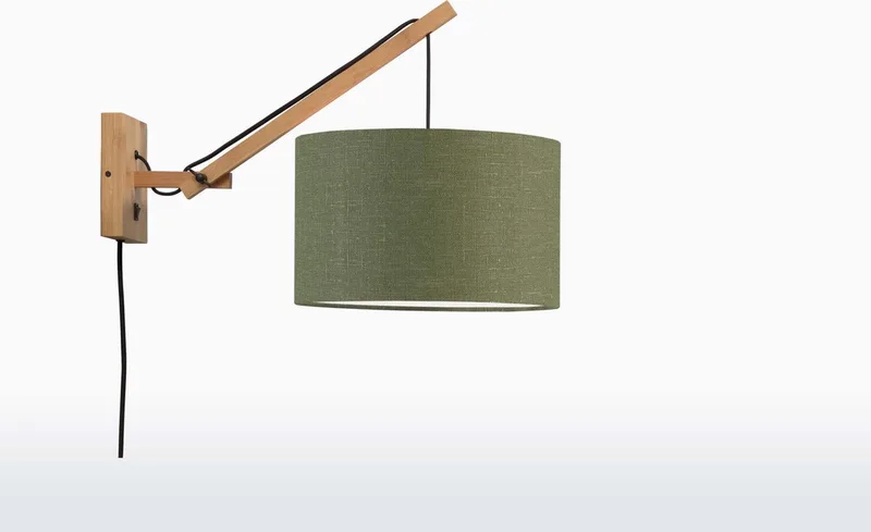 Wandlamp Andes - Bamboe/Groen - 50x32x45cm - Binnen Scandinavisch,Bohemian by GOOD&MOJO in Brown – product photo