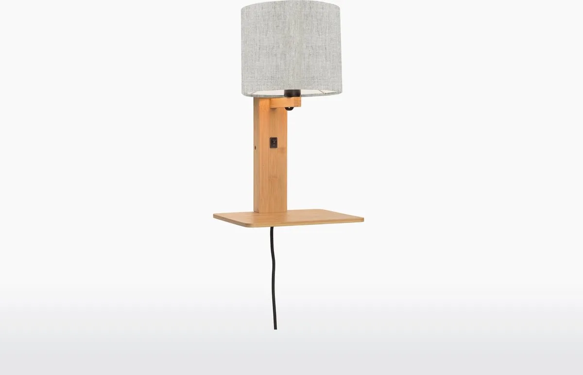 Wandlamp Andes - Bamboe/Naturel - 19x24x36cm - Binnen Scandinavisch,Bohemian fra Good&Mojo i Brun – produktbillede