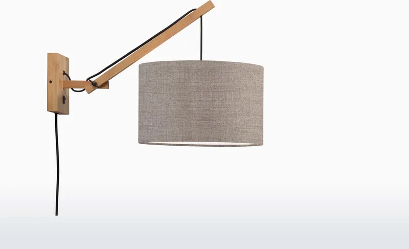 Wandlamp Andes - Bamboe/Taupe - 50x32x45cm - Binnen Scandinavisch,Bohemian by GOOD&MOJO in Brown – product photo
