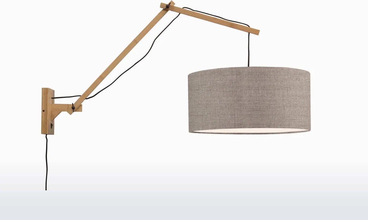 Wandlamp Andes - Bamboe/Taupe - 95x47x55cm - Binnen Scandinavisch,Bohemian fra Good&Mojo i Brun – produktbillede