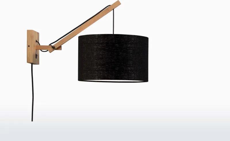 Wandlamp Andes - Bamboe/Zwart - 50x32x45cm - Binnen Scandinavisch,Bohemian by GOOD&MOJO in Brown – product photo