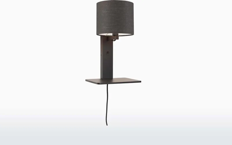 Wandlamp Andes - Bamboe Zwart/Donkergrijs - 19x24x36cm - Binnen Scandinavisch,Bohemian by GOOD&MOJO in Black – product photo