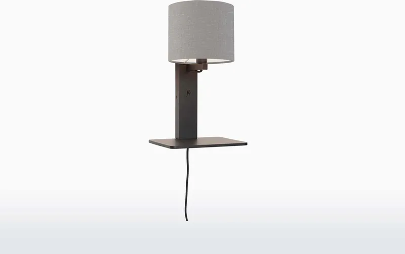 Wandlamp Andes - Bamboe Zwart/Lichtgrijs - 19x24x36cm - Binnen Scandinavisch,Bohemian by GOOD&MOJO in Black – product photo