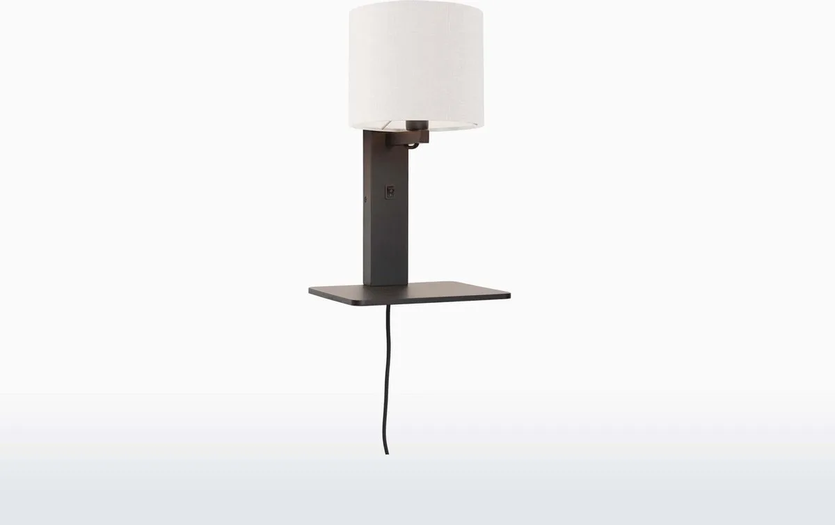 Wandlamp Andes - Bamboe Zwart/Wit - 19x24x36cm - Binnen Scandinavisch,Bohemian fra Good&Mojo i Sort – produktbillede