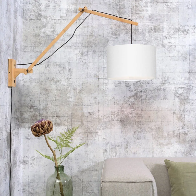 wandlamp Andes, Ø 32 cm, wit, verstelbaar by GOOD&MOJO in Natural, White – product photo 2 of 5