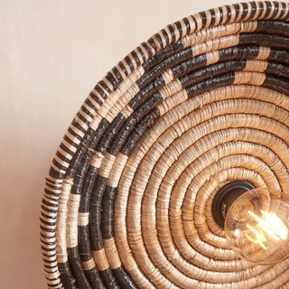 wandlamp Andros, zwart/naturel, stekker, Ø 45 cm van GOOD&MOJO in Natuurkleurig, Zwart – productfoto 4 van 5