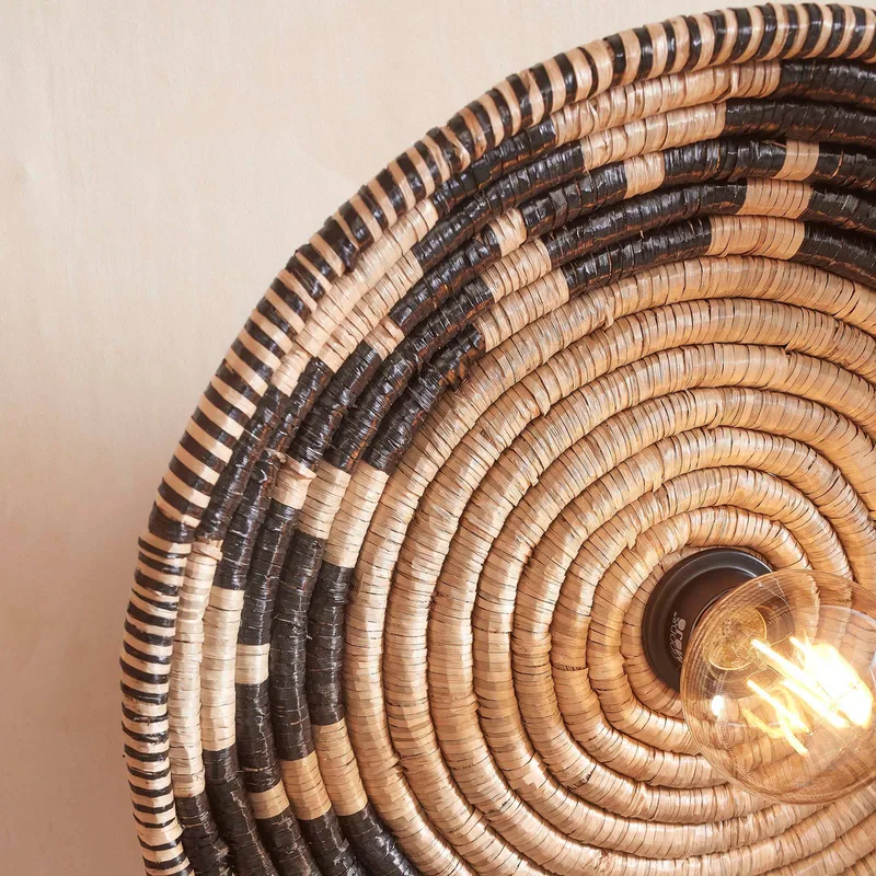 wandlamp Andros, zwart/naturel, stekker, Ø 45 cm van GOOD&MOJO in Natuurkleurig, Zwart – productfoto 4 van 5