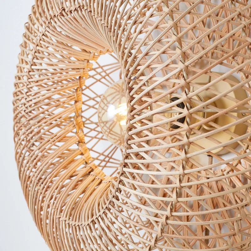 wandlamp Arizona, naturel, Ø 50 cm, bamboe stekker van GOOD&MOJO in Natuurlijk bamboe – productfoto 4 van 5