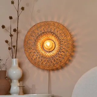 wandlamp Arizona, naturel, Ø 50 cm, bamboe stekker van GOOD&MOJO in Natuurlijk bamboe – productfoto 1 van 5