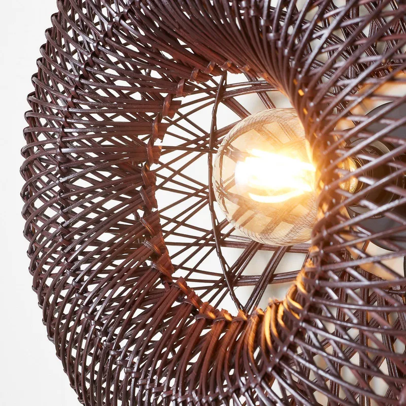 wandlamp Arizona, rood, Ø 50 cm, bamboe, stekker van GOOD&MOJO in Bordeauxrood – productfoto 4 van 5