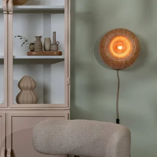 wandlamp Barbados, naturel Ø 35 cm Bamboe stekker by GOOD&MOJO in Natuurlijk bamboe – product photo 2 of 5