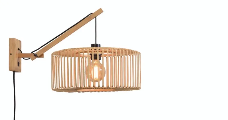 Wandlamp Bromo - Bamboe - 55x40x45cm - Binnen Scandinavisch,Bohemian by GOOD&MOJO in Brown – product photo