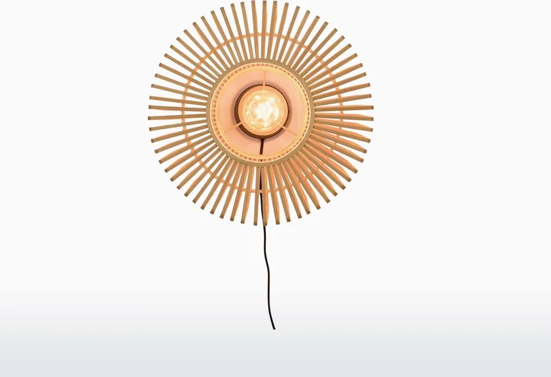 Wandlamp Bromo - Bamboe - Ø40cm - Binnen Scandinavisch,Bohemian by GOOD&MOJO in Brown – product photo