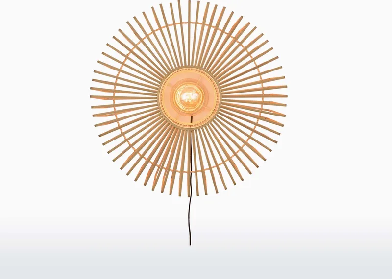 Wandlamp Bromo - Bamboe - Ø60cm - Binnen Scandinavisch,Bohemian de GOOD&MOJO en Marron – photo du produit
