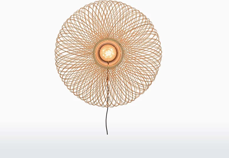 Wandlamp Cango - Bamboe - Ø60cm - Binnen Scandinavisch,Bohemian by GOOD&MOJO in Brown – product photo