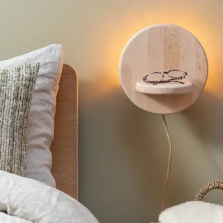 wandlamp Corsica, naturel, elzenhout, stekker van GOOD&MOJO in Naturel – productfoto 2 van 5