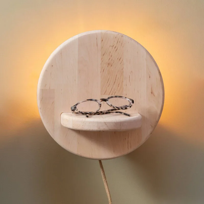 wandlamp Corsica, naturel, elzenhout, stekker van GOOD&MOJO in Naturel – productfoto 1 van 5