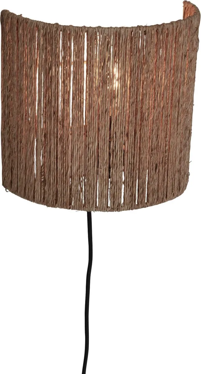 Wandlamp Iguazu - Jute - 25x25x22cm - Binnen Bohemian van GOOD&MOJO in Bruin – productfoto