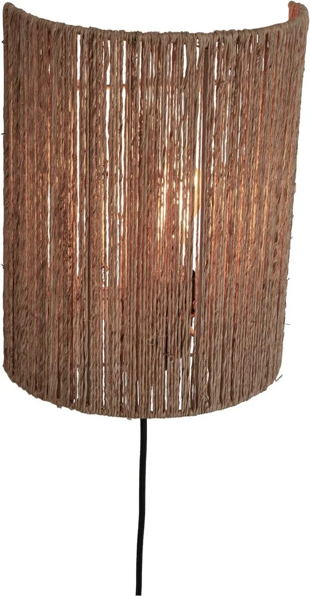 Wandlamp Iguazu - Jute - 25x25x32cm - Binnen Bohemian by GOOD&MOJO in Brown – product photo