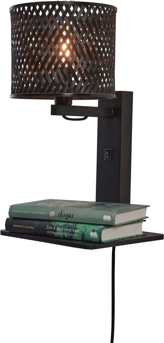 Wandlamp Java - Bamboe - 30x22x52cm - Binnen Modern från GOOD&MOJO i Svart – produktbild