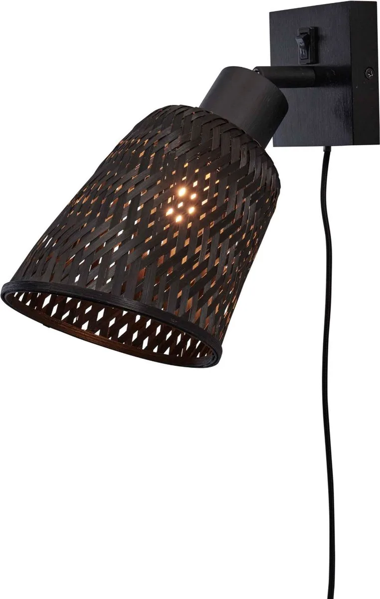 Wandlamp Java - Bamboe - Ø15cm - Binnen Modern från GOOD&MOJO i Svart – produktbild