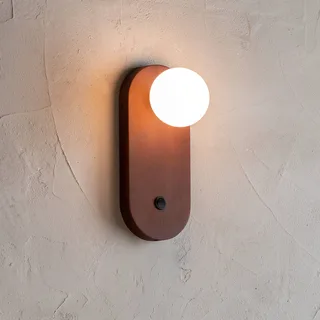 wandlamp Java, glas/bamboe, stekker by GOOD&MOJO in Brown – product photo 3 of 5