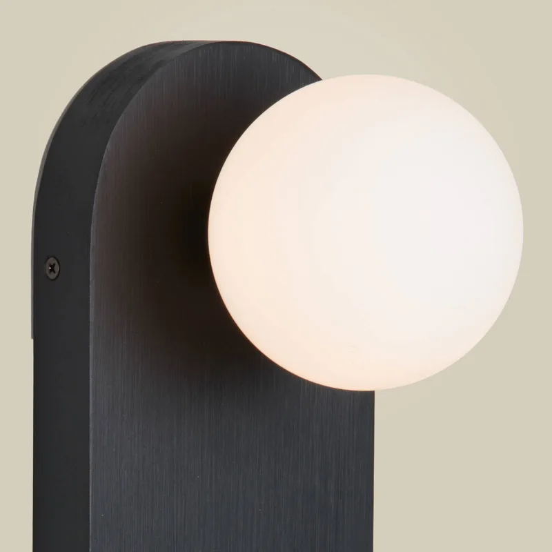 wandlamp Java, glas/bamboe, stekker by GOOD&MOJO in Black – product photo 5 of 5