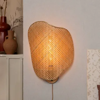 wandlamp Kinabalu, naturel, 50 cm, bamboe stekker van GOOD&MOJO in Natuurlijk bamboe – productfoto 1 van 5
