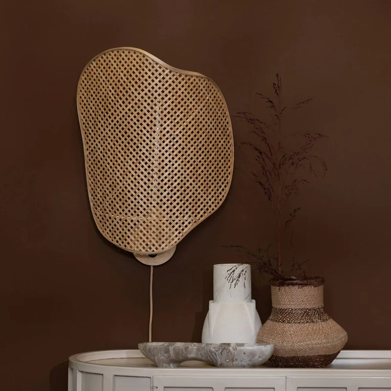 wandlamp Kinabalu, naturel, 50 cm, bamboe stekker van GOOD&MOJO in Natuurlijk bamboe – productfoto 5 van 5